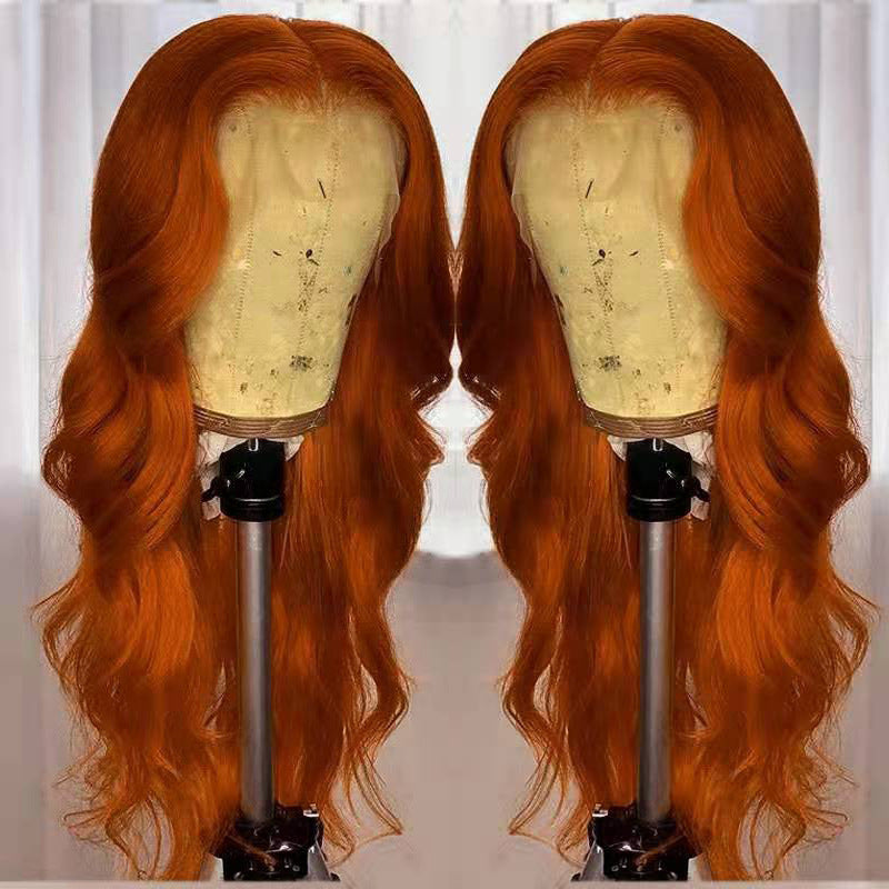 European And American Dark Orange Wig Hair Set Smooth Hair European And American Dark Orange Wig Hair Set Smooth Hair